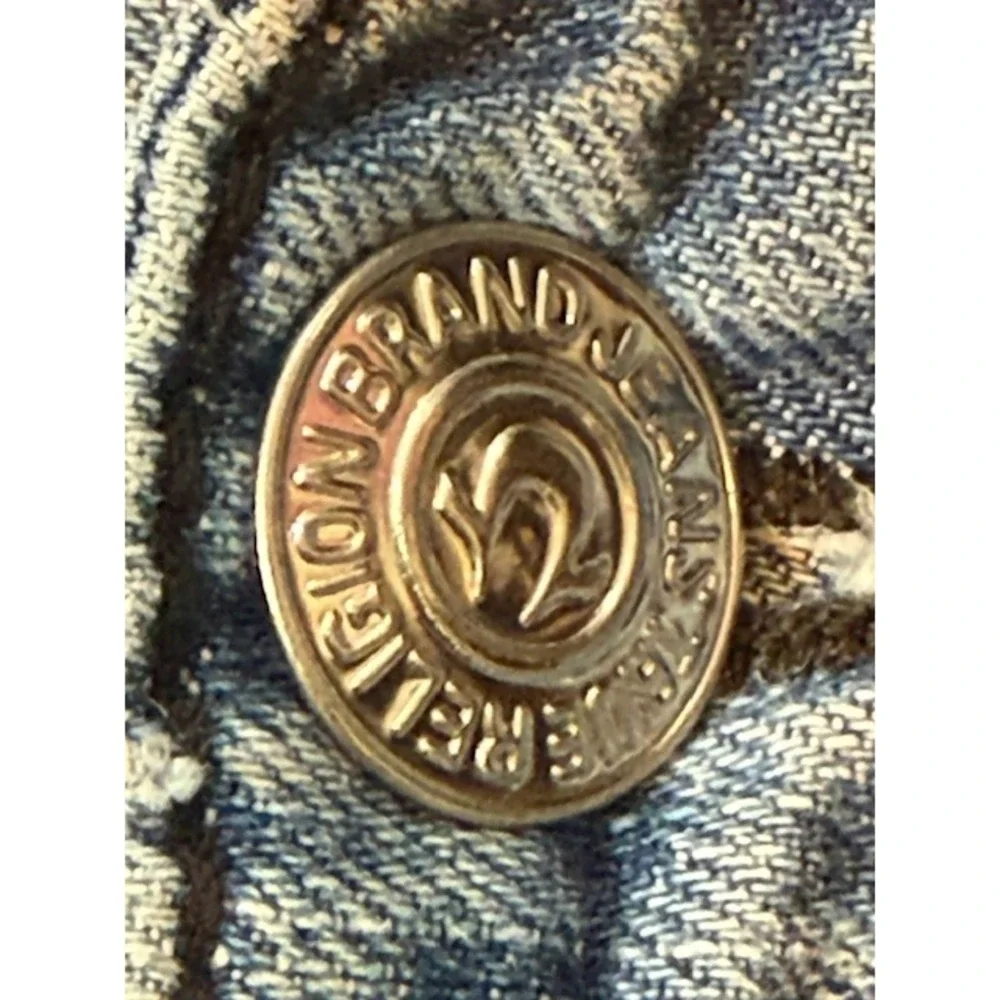 True Religion World Tour Straight Jeans 34 Made in USA‎ Light Wash Flap Y2K VTG